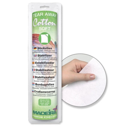 Madeira Cotton Soft bianco Rotolo 30 cm x 10 mt stabilizzatore per ricami