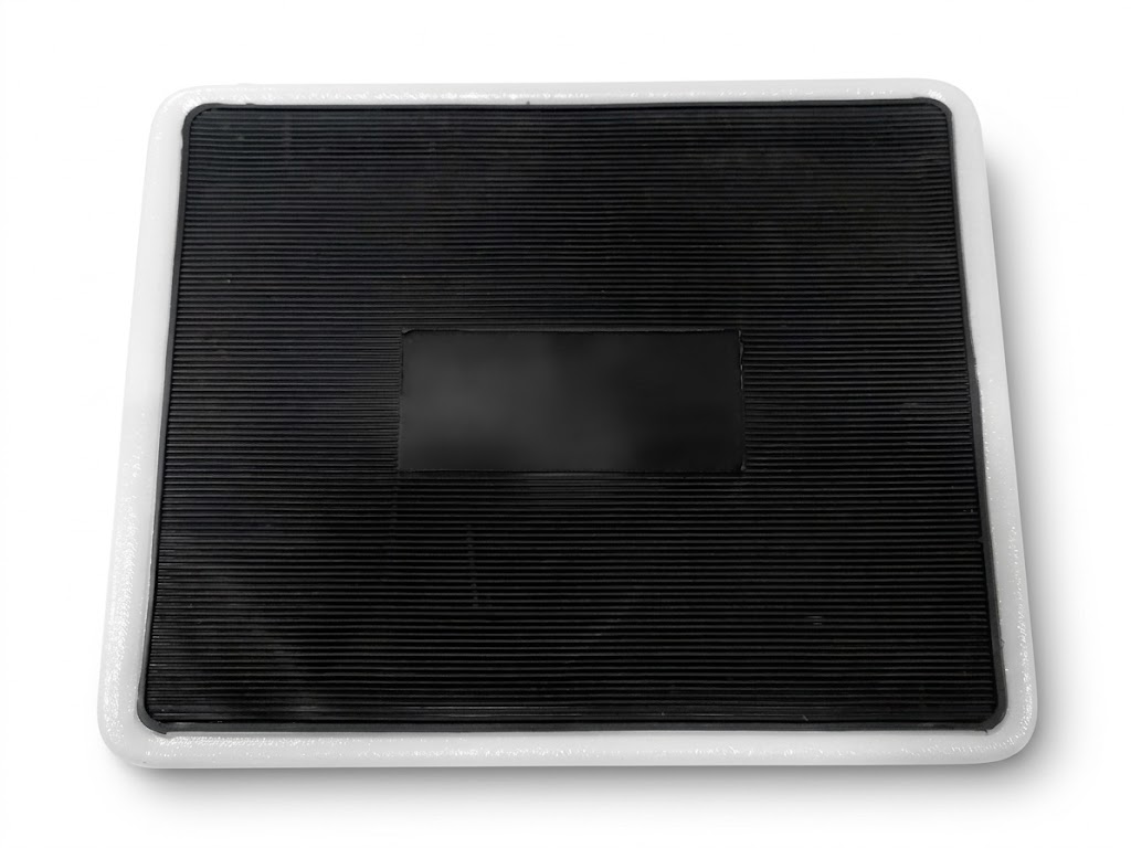 SIM.424 Pedana grande con tappeto in gomma nero (Made in Italy)