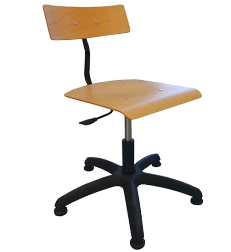 SIM. 176/5 GAS FC Sedia a 5 razze, base metallica, pistone a gas, faggio cm 37>50